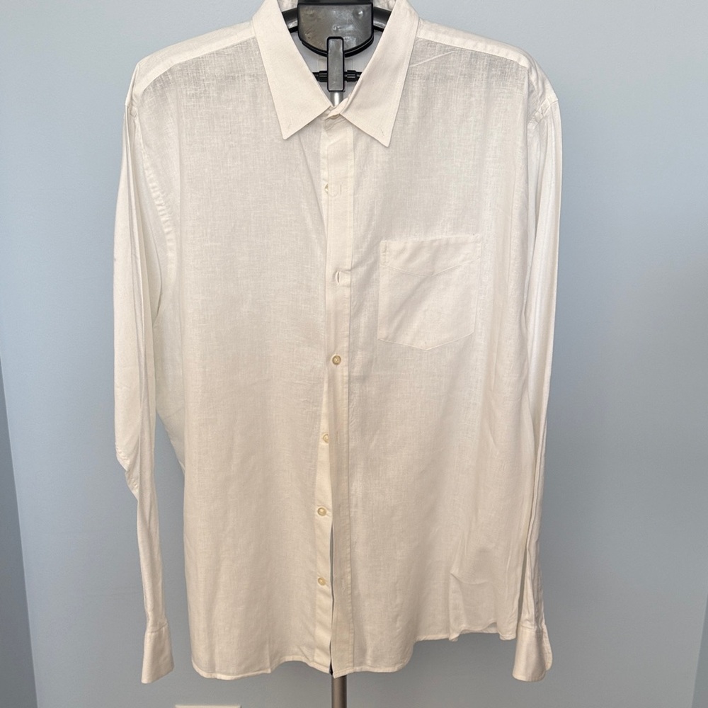 Old Navy Men's Cream Casual Button Down Shirt